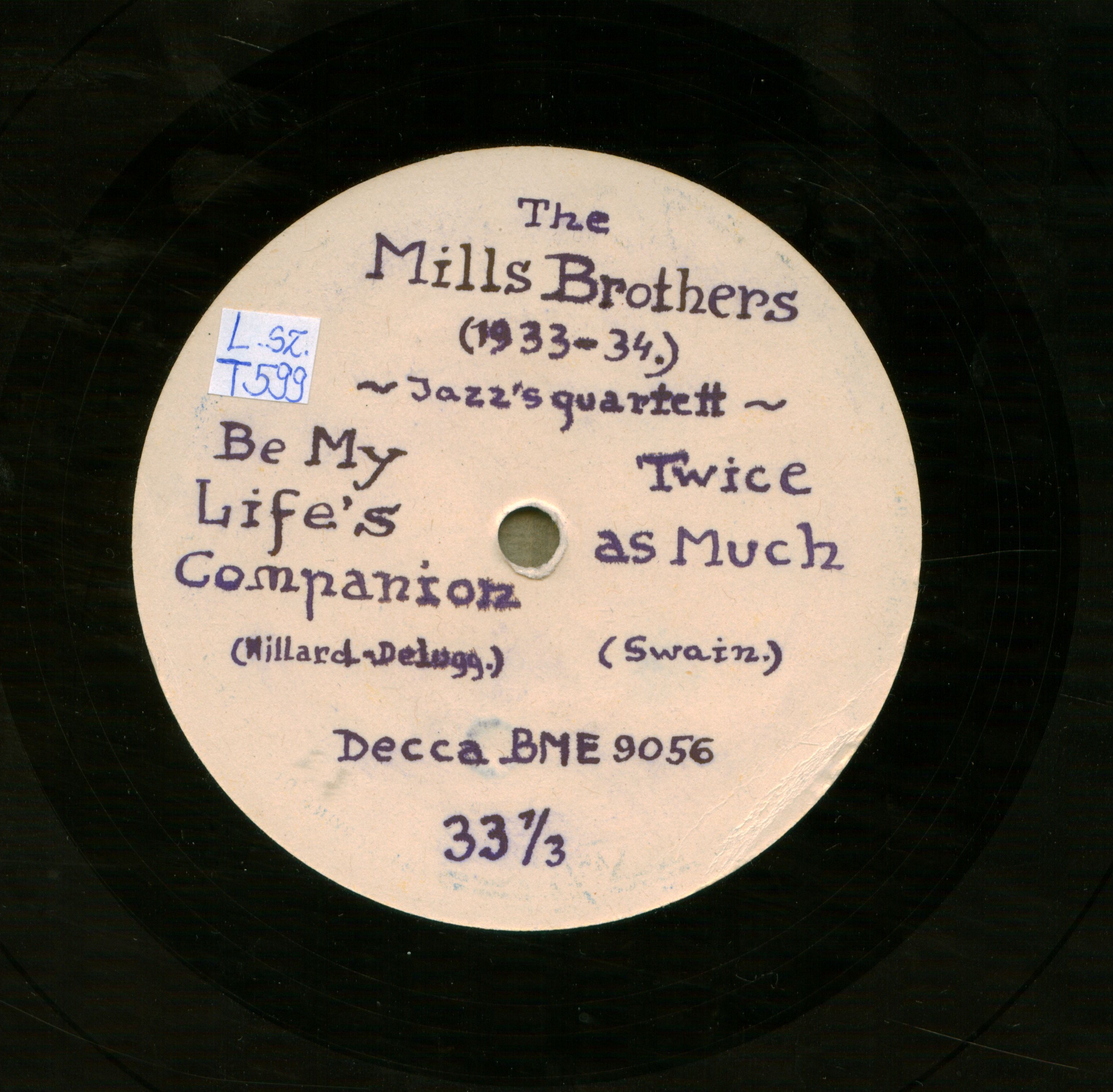 The Mills Brothers jazz's quartett (1933-34.)